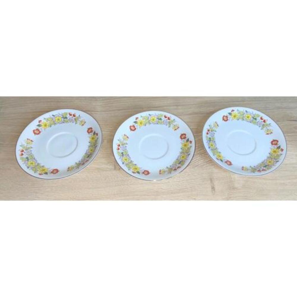 Signature Collection Fine China “Oriental Garden” Set Of 3 Saucers Replacements